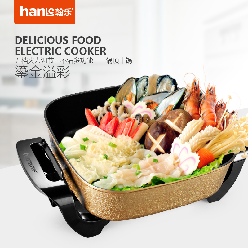 翰乐HL-F6炒锅 蒸锅煮锅煎锅烧烤锅 炖品锅烙饼锅 多功能大容量聚餐电火锅(起订6台,可组合)