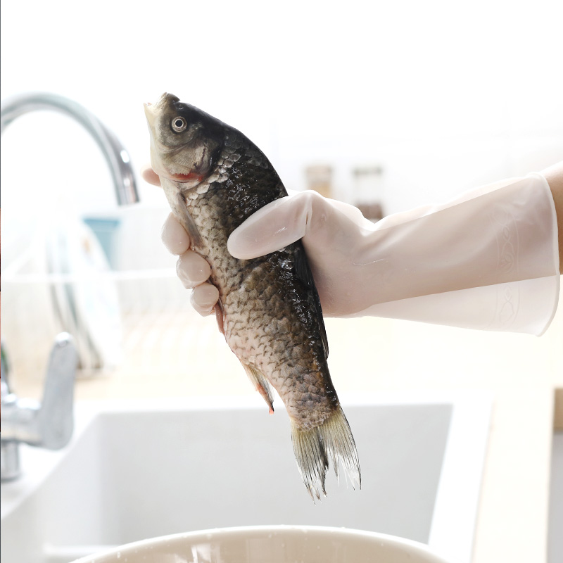洗碗手套女橡胶乳胶洗衣服刷碗食品级防水家务厨房耐用清洁胶手套高清大图