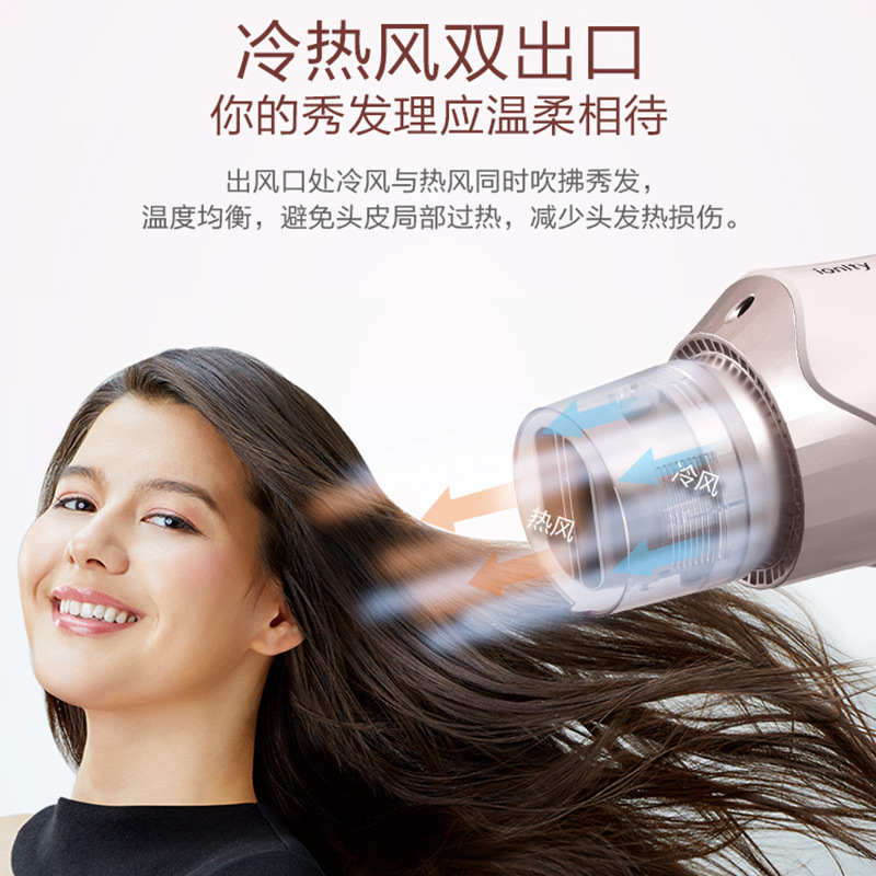 松下(Panasonic)负离子电吹风1700W恒温不伤发家用大功率便携式可折叠吹风机护发吹风筒新品EH-WNE6B