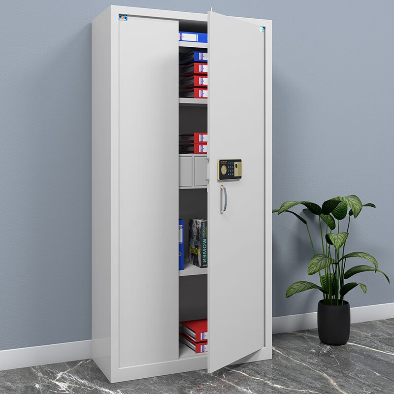 虎牌 电子保密柜 大型指纹密码锁钢制办公用通体文件柜 无钥匙