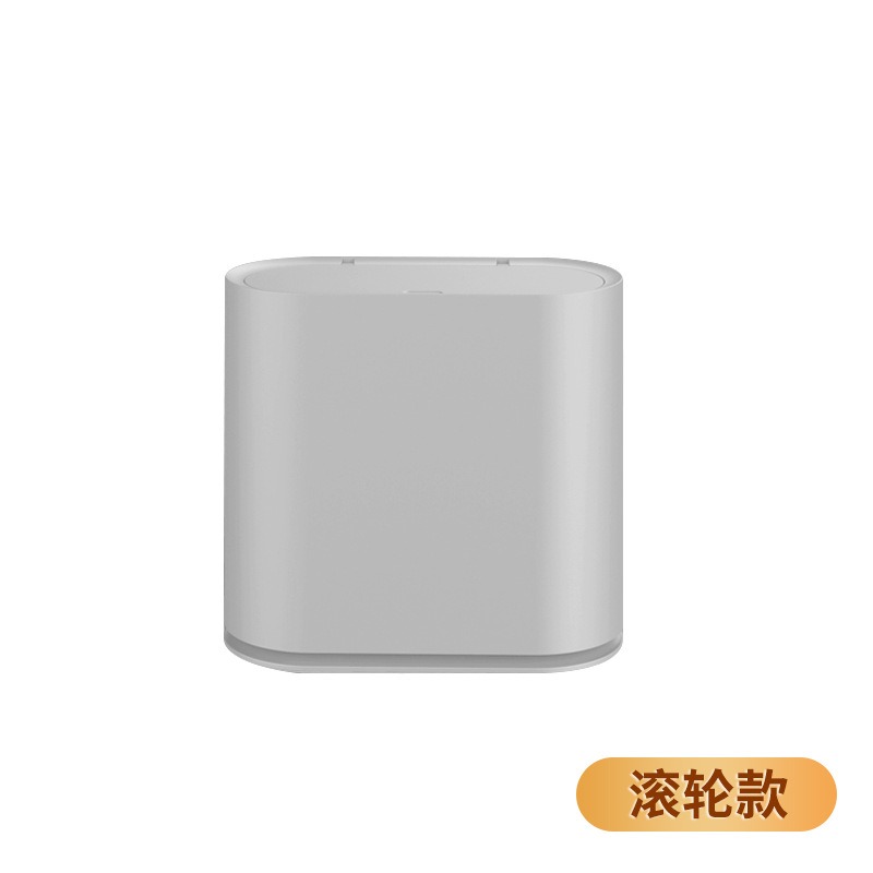 丽佳邦家用按压翻盖塑料高颜值双层垃圾筒客厅可分类干湿分离垃圾桶 绅士灰-按压开盖垃圾桶【滚轮款】