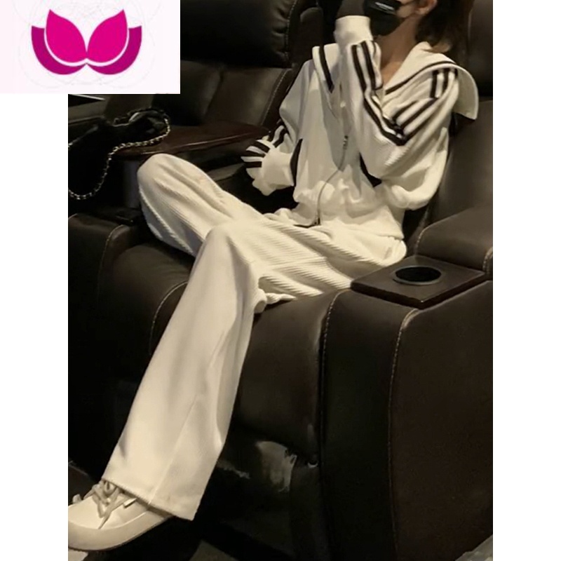 七斓女装2023新款茶系穿搭配一整套气质名媛盐系轻熟卫衣套装高清大图