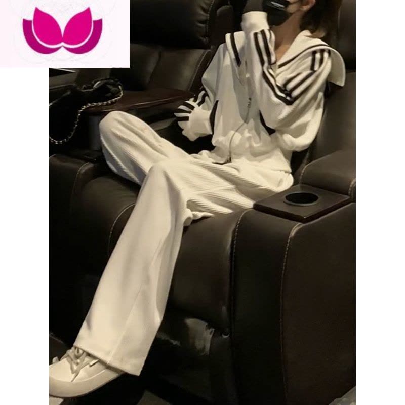 七斓女装2023新款茶系穿搭配一整套气质名媛盐系轻熟卫衣套装图片