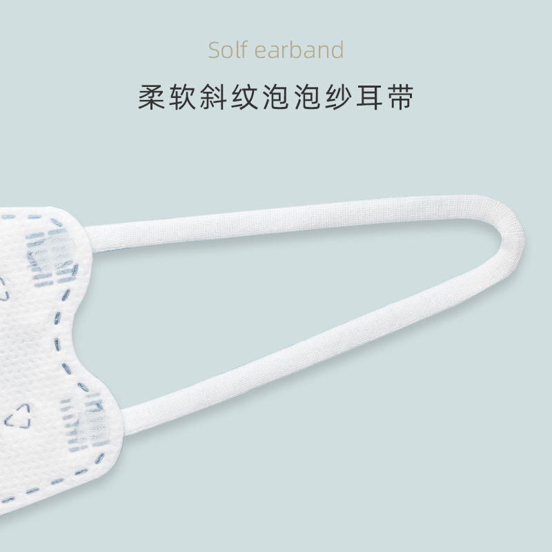 蓝湾贝舒柳叶型95级医用防护口罩一次性三层kf医疗级别kn防病毒正规3d立体高清大图