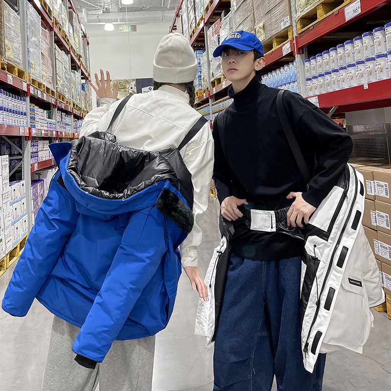 JEEP SPIRIT吉普正品专卖中长款加厚羽绒服男装秋冬户外多口袋保暖御寒工装休闲白鸭绒外套