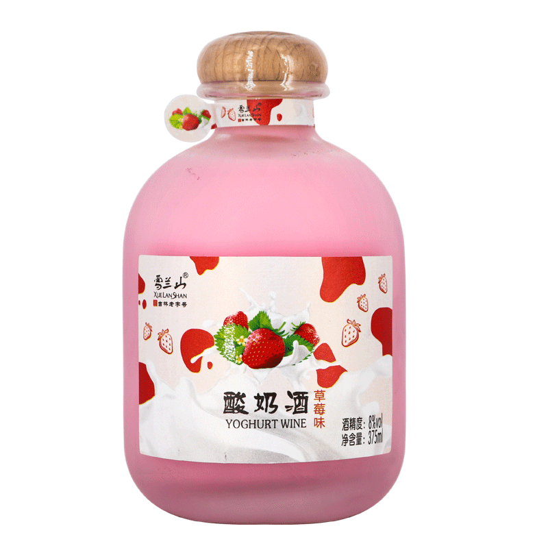 雪兰山低度酸奶酒果酒8度375ml青梅草莓芒果蜜桃味四种口味