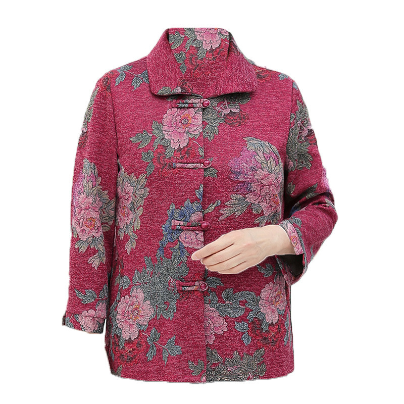 迪鲁奥diluao高档轻奢中老年人女式春秋衬衣薄款外套时尚妈妈秋装上衣