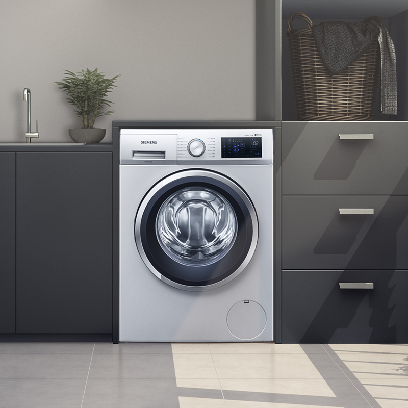 SIEMENS/西门子WB45UM181W 10公斤kg大容量家用全自动滚筒洗衣机高清大图