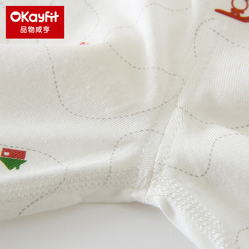 80-150 Okayfit 儿童服装 男女童舒适休闲裤春夏空调裤竹纤维裤子 四季可穿