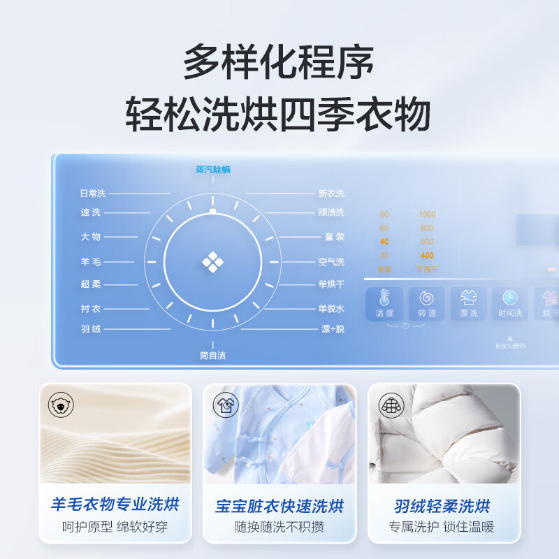 海尔(Haier)EG100HMATE28S 滚筒洗衣机全自动 超薄机身 洗烘一体机 10公斤大容量 双喷淋防残留