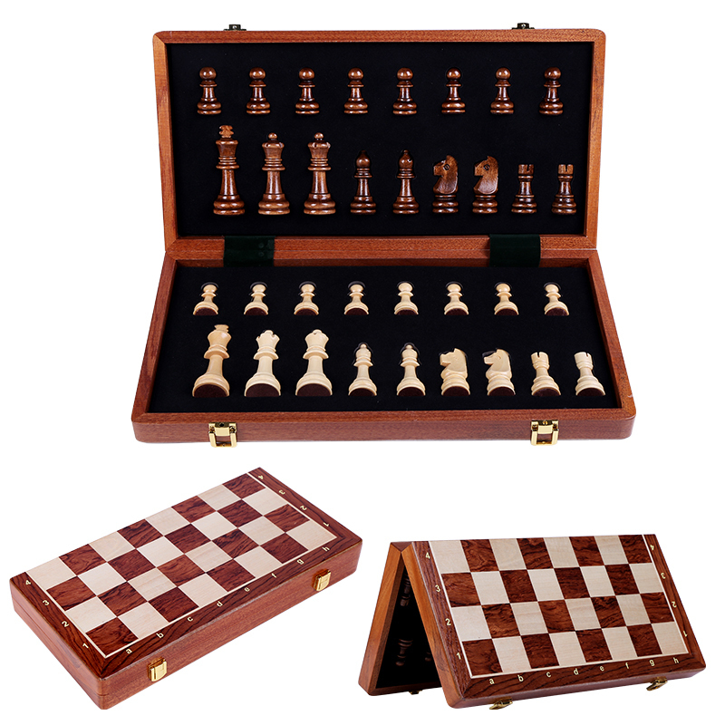 木质磁性国际象棋儿童成人套装折叠棋盘桌面游戏智扣西洋棋 (精品)国际象棋[胡桃木MDF款 39CM]