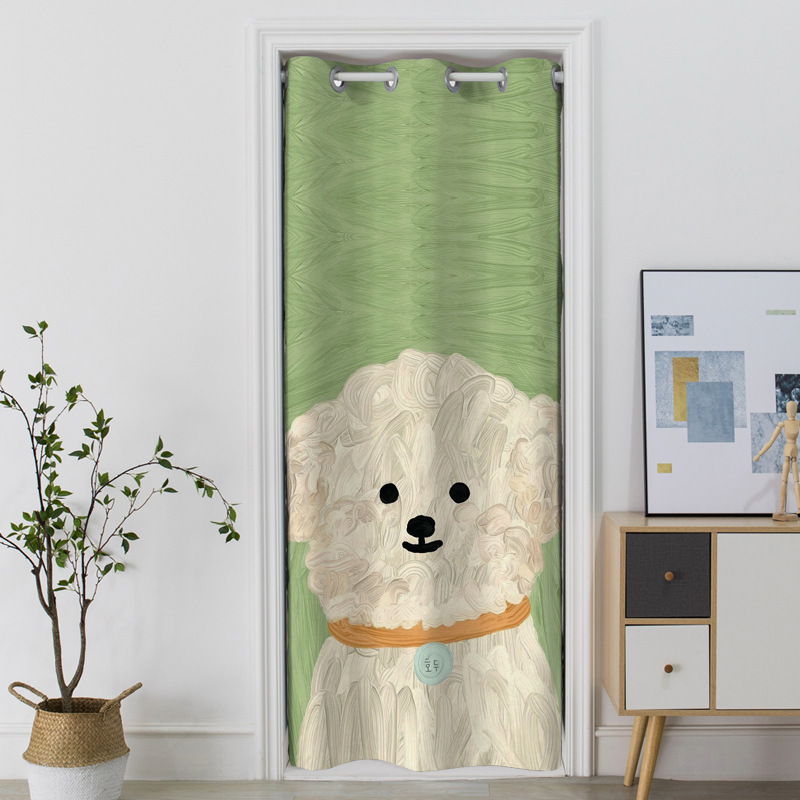 幸福派 门帘隔断帘免打孔家用卧室卫生间厨房柜子遮挡布帘子北欧风门帘布艺遮挡窗帘可爱卡通帘子家用卧室厨房卫生间夏季防蚊门帘 59W卡通 宽150*高190cm（门宽80-100cm)