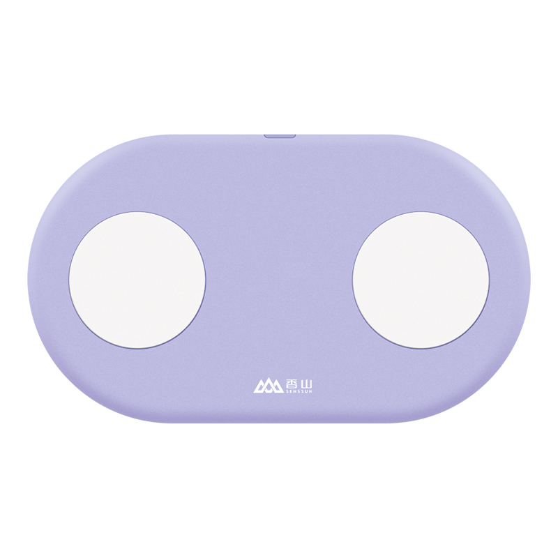 香山迷你精准体脂秤电子人体称体重秤家用小型充电智能减肥测脂称 紫色