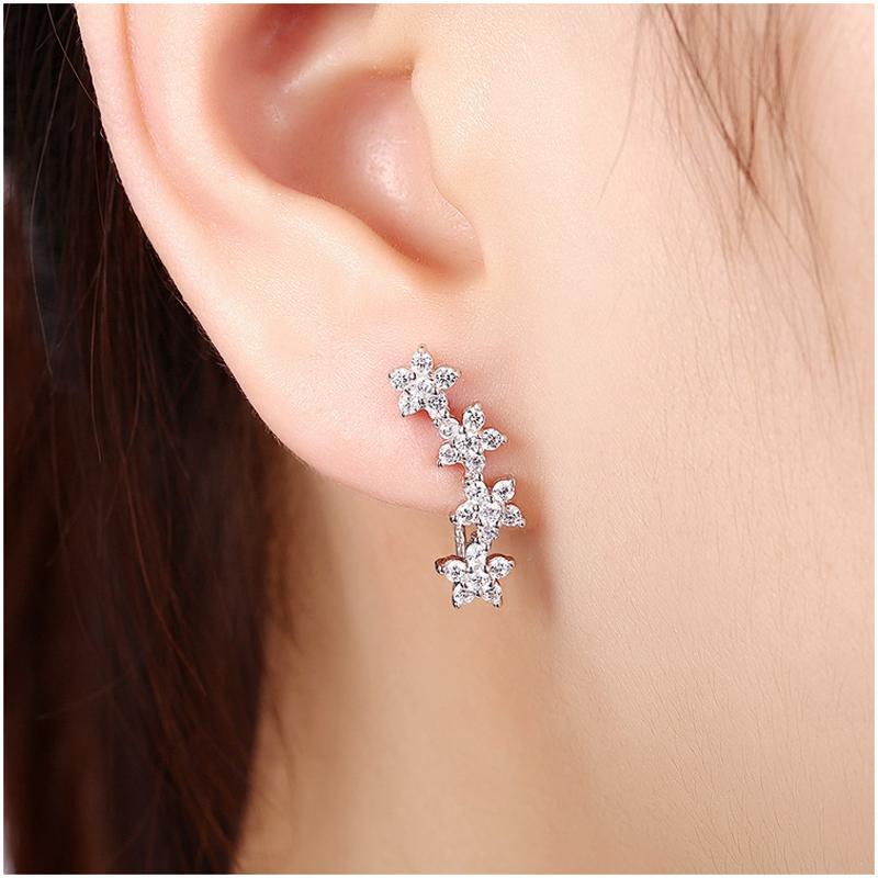E067 Silver Earrings 925纯银耳环日韩耳钉女气质长款简约防过敏送女朋友七夕情人节礼物