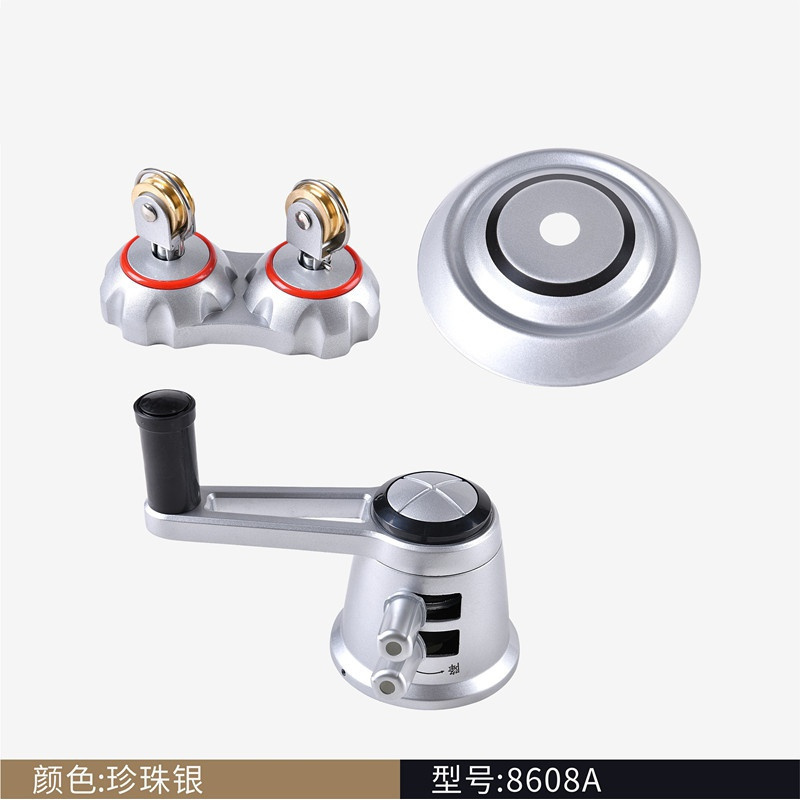 汐岩8608全套套餐/太太好升降晾衣架 手摇器配件 钢丝绳手柄 晒衣摇把 8608型号新款晾衣架配件【银色】促销价￥160元