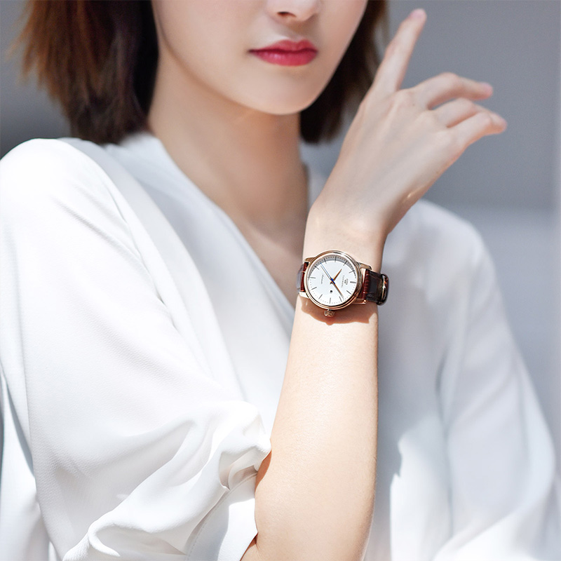 天王表情侣表皮带自动机械表时尚休闲男表精致百搭女表腕表送生日礼物推荐5914高清大图