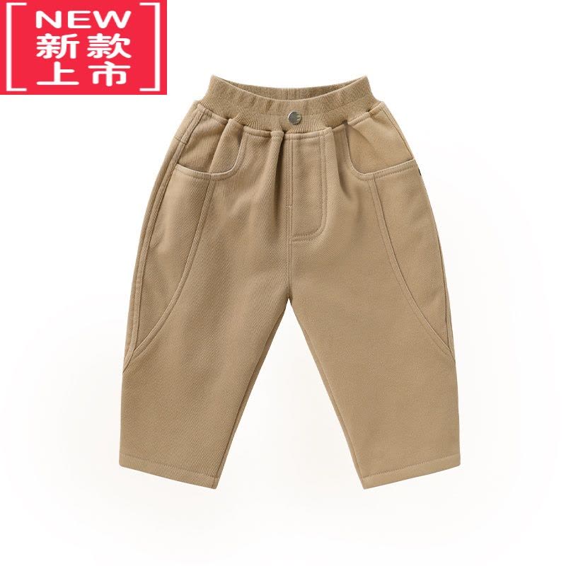 可莉允男童加绒工装裤子冬装秋冬款婴儿童装宝宝洋气小童保暖长裤保暖裤图片