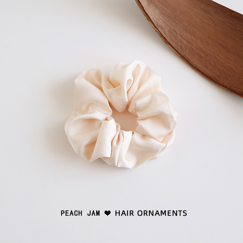 米白色 经典~韩国气质简约大肠圈发圈高级感缎面发绳扎马尾头绳皮筋