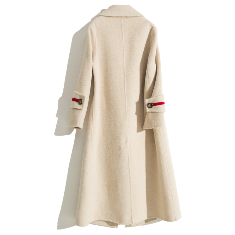 赫本风双面绒呢大衣阿尔巴卡女羊毛风衣中长款高端外套无羊绒