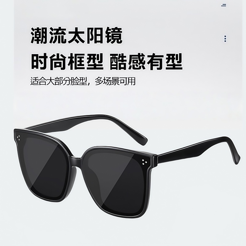 铁洋 太阳镜 墨镜 偏光眼镜 HE22黑框黑灰 副高清大图