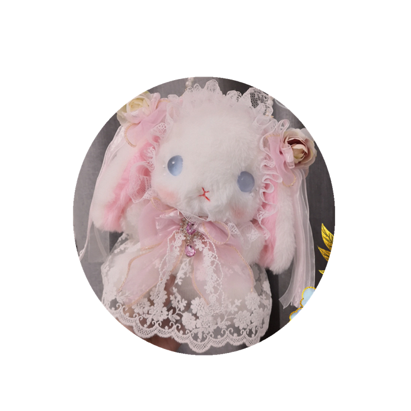 拾玖原创手作兔包洛丽塔lolita斜跨包lo娘包包可爱萝莉兔熊玩偶 粉色