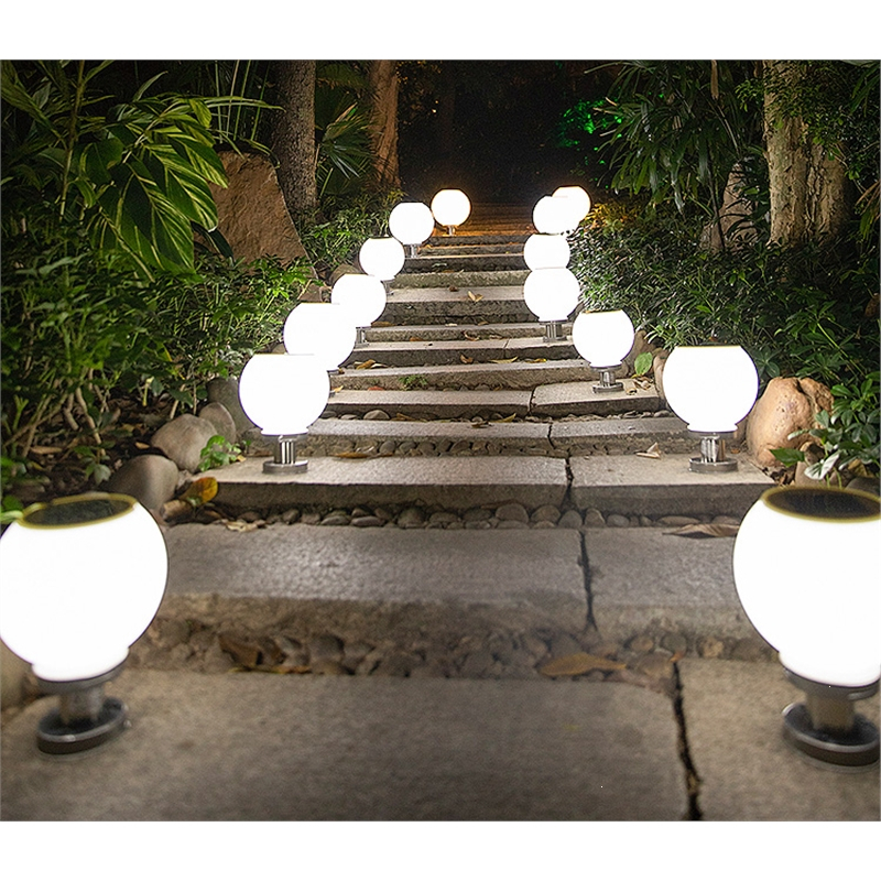 圆形太阳能柱头灯户外防水庭院室外古达大门口别墅围墙灯门柱子大门灯