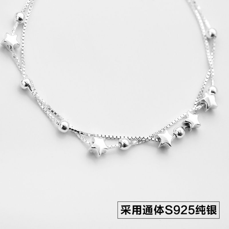 转运珠星星手链女韩版s925纯银日韩简约甜美清新学生个性百搭闺蜜送女朋友七夕情人节礼物