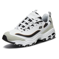 斯凯奇(Skechers)黑白金熊猫鞋丨Skechers情侣款运动复古休闲鞋夏季老爹鞋 666114-WLGY 白色/灰