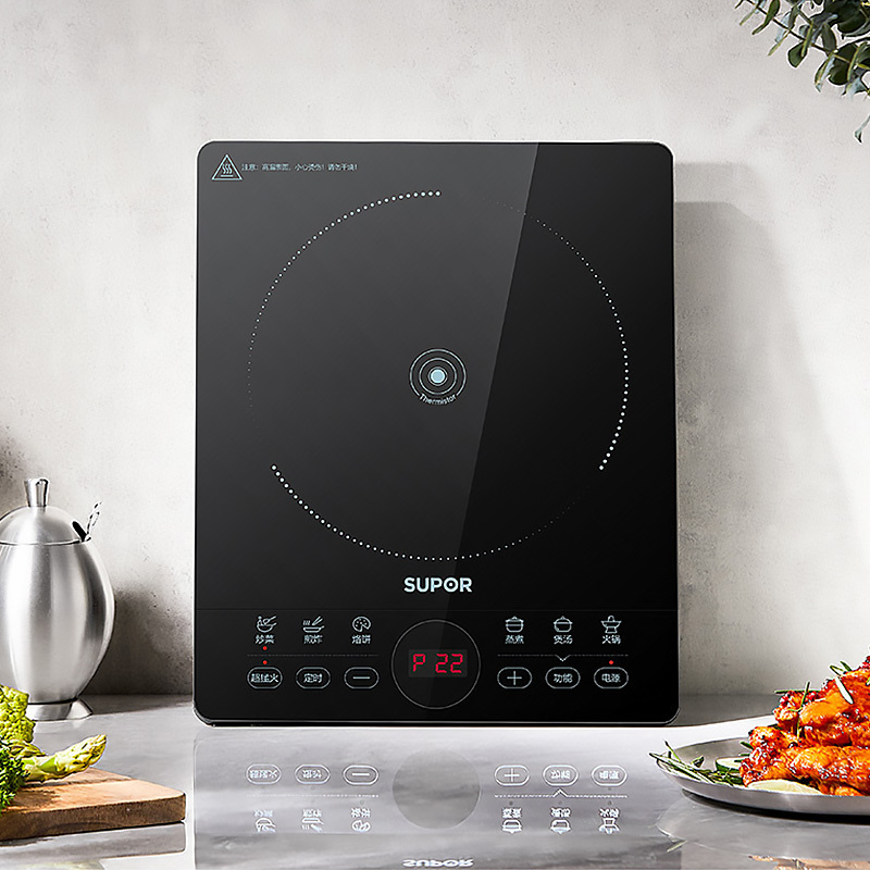 苏泊尔(SUPOR)电磁炉大功率2200W滑控爆炒大火力火锅计时整版10档火力大线圈盘(配炒锅)C22-IA119C