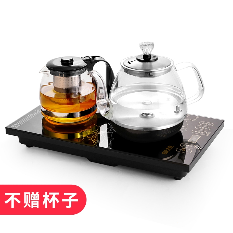 全自动底部上水壶电热烧水壶抽水纳丽雅电磁炉茶台一体泡茶专用家用茶具_底部上水黑色