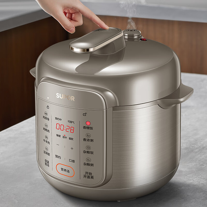 苏泊尔（SUPOR）-电压力锅6L全自动智能预约家用煲汤多功能面板易清洁双内胆压力锅电饭煲高压锅4-8人SY-60YC高清大图