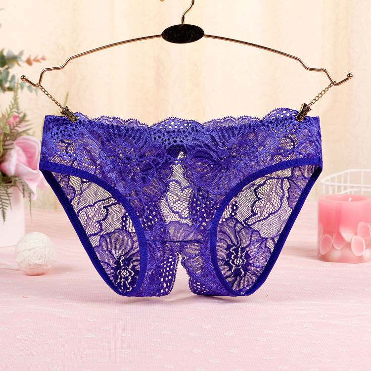 开裆内裤女日系火辣全透明丁字裤女诱惑骚蕾丝免脱包臀裤头