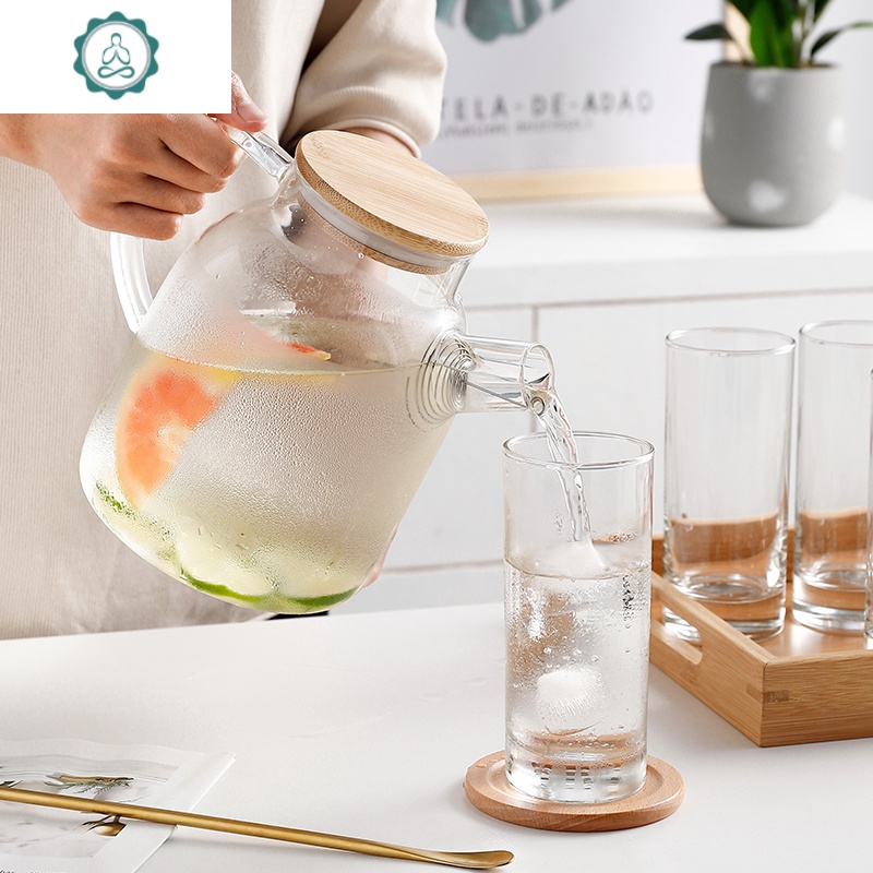 ins北欧风耐热玻璃杯子套装简约家用6只喝水玻璃杯