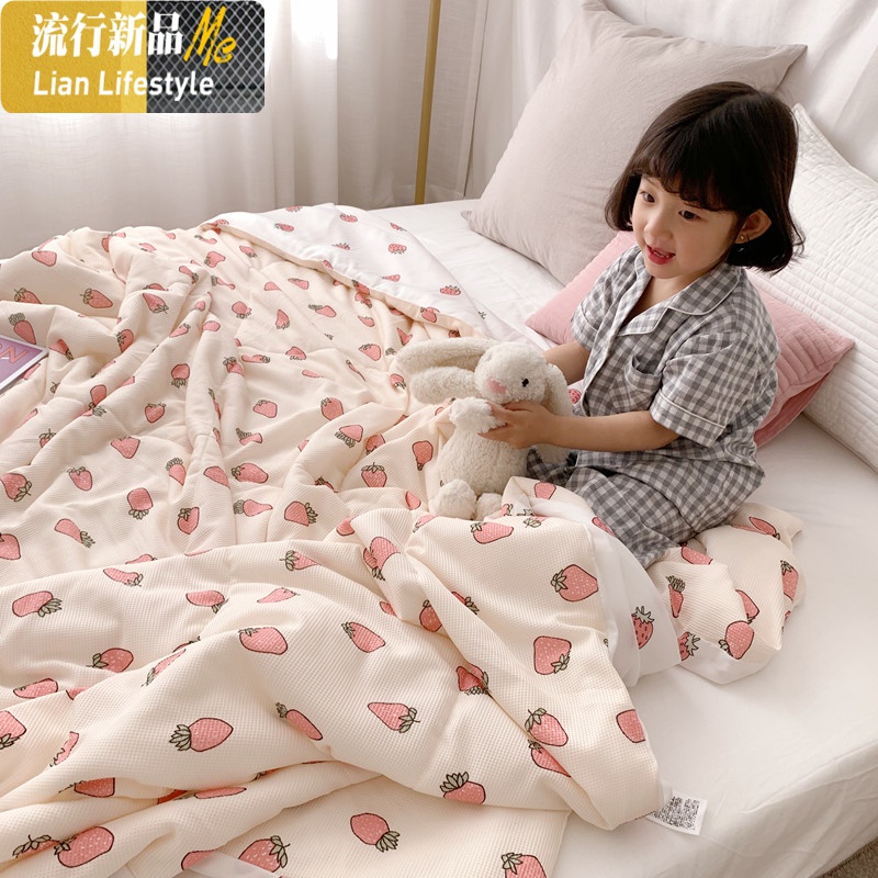 韩版卡通夏季凉感空调被夏凉被单人双人薄被子可水洗宿舍学生儿童 三维工匠