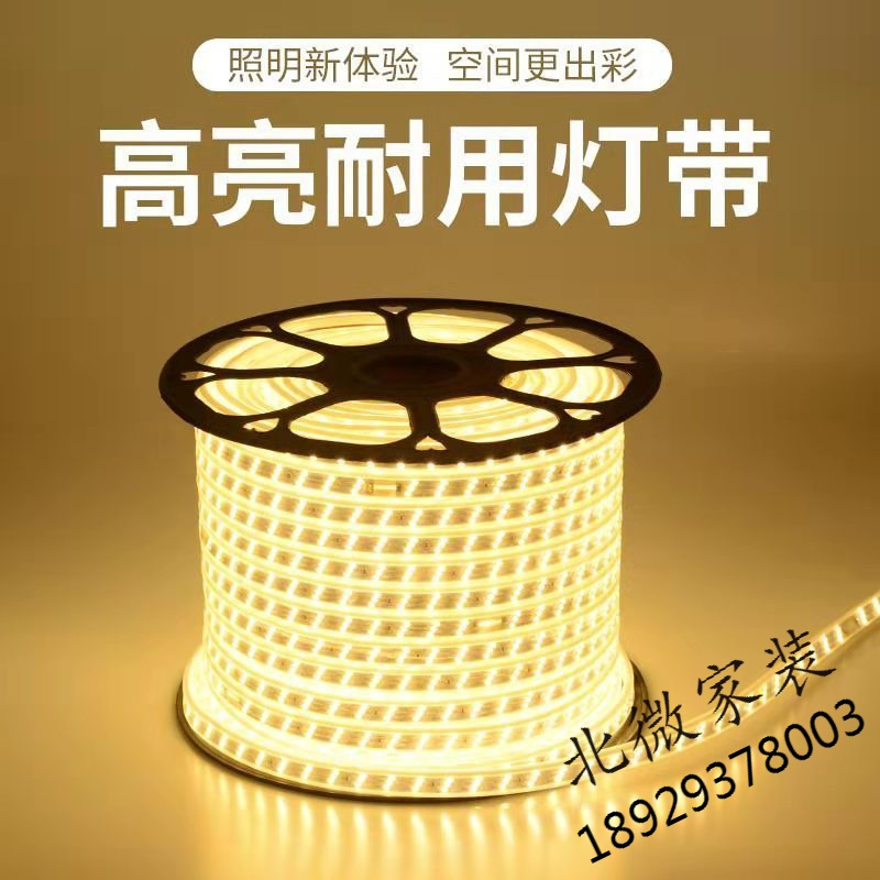 led双排灯带高亮灯条三色变光220v客厅吊顶装饰照明户外防水光带