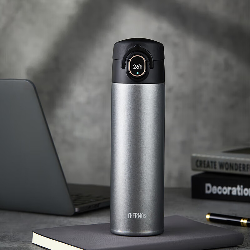 膳魔师 华为智选 智能保温杯Pro 弹盖款 TEEA-470SR(深空灰)个高清大图