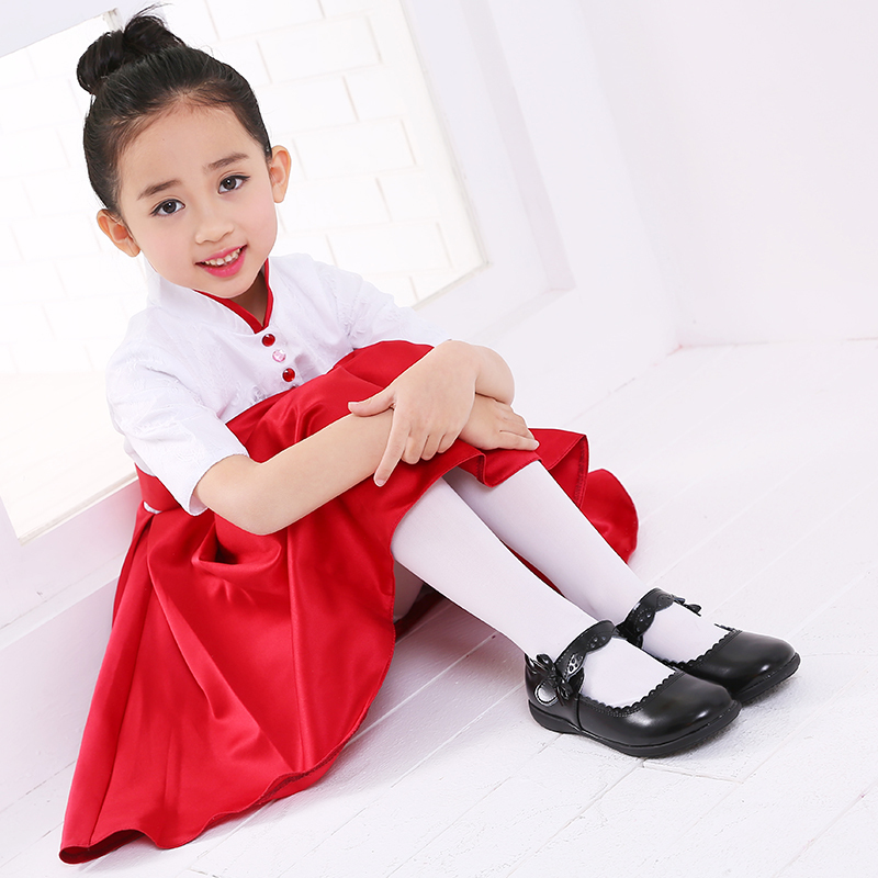 儿童皮鞋真皮女童黑色公主表演出鞋中大童小学生皮鞋四季女单鞋春