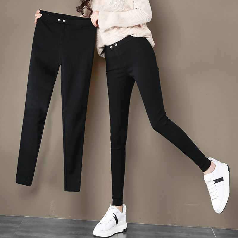 魔术裤小脚夏季薄款小黑裤子显瘦黑色秋冬季紧身九分打底裤女外穿