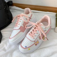 跨洋(KUAYANG)女鞋子女2021夏季时尚新款女士低帮鞋厚底透气运动板鞋韩版百搭轻便休闲鞋潮流小白鞋女M