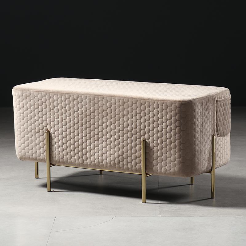 森美人北欧轻奢沙发凳客厅脚踏换鞋凳脚凳单个脚蹬绒布方塌衣帽间矮凳子