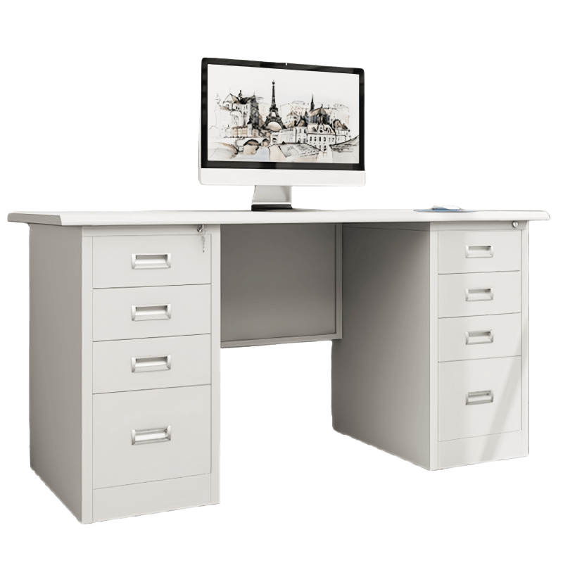 豫龙都钢制办公桌1.4m张高清大图