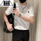 希杰狮王ins潮牌短袖男绿色T恤潮男搭配半袖潮流帅气2022新款夏季半截袖薄