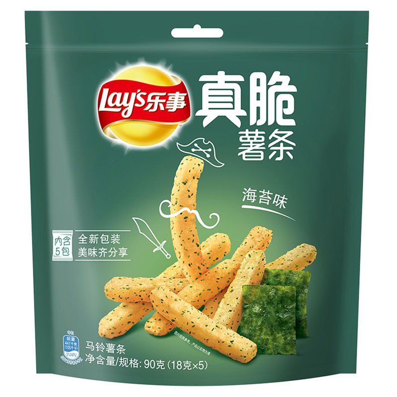 乐事(LAY’S) 真脆薯条 海苔味90g(休闲零食) 新旧包装交替发货