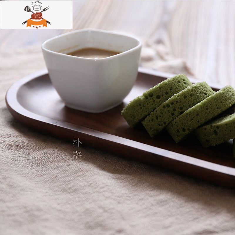 黑胡桃木托盘实木长方形家用水杯子茶杯托盘日式木盘子餐具 敬平高清大图