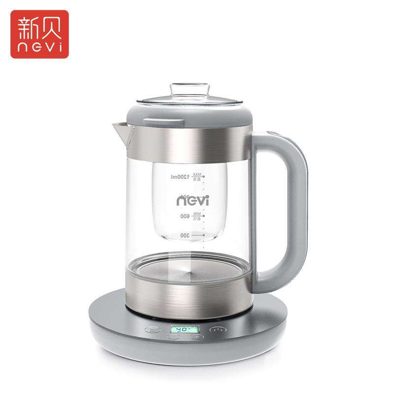 新贝ncvi 恒温调奶器带炖盅 多功能冲泡奶粉机恒温暖奶器玻璃水壶 XB-8207 不锈钢 251×245×300mm高清大图