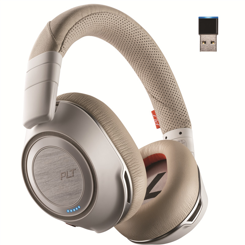 缤特力(Plantronics)8200UC 蓝牙无线耳机耳麦 ANC主动降噪/音频视频会议终端/白