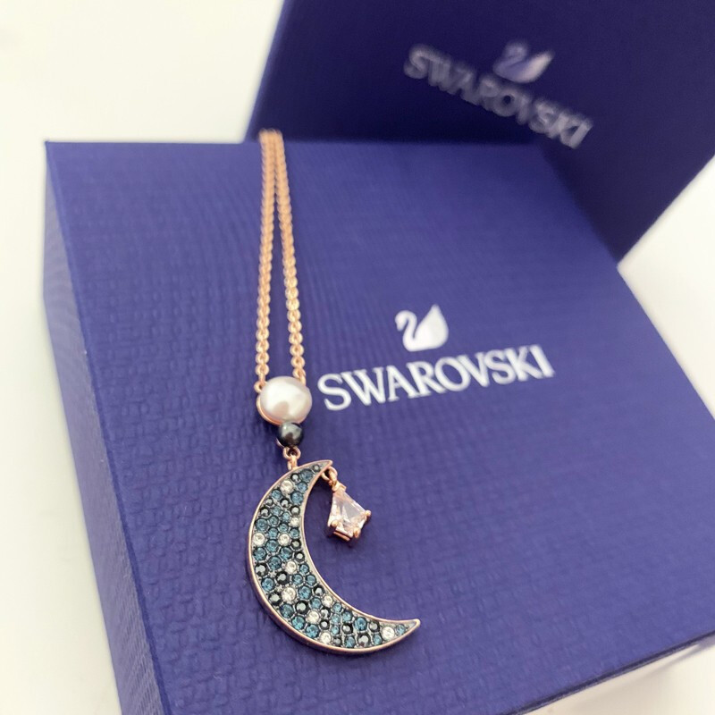 [专柜限量新款]SWAROVSKI 施华洛世奇 月牙造型 SWA SYMBOL 项链女锁骨链 时尚饰品女友5489534