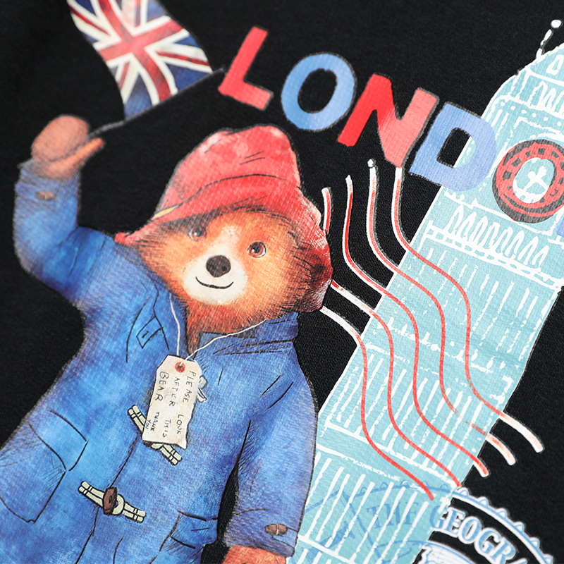 paddingtonbear帕丁顿熊童装男童伦敦熊圆领套头t恤