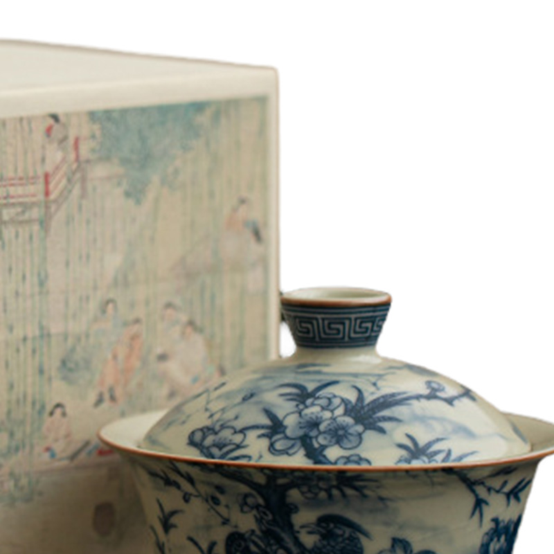 卫未来 茶具陶瓷盖碗 150ML 套高清大图