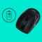 罗技(Logitech)M546(M545) 无线连接 办公鼠标 双轴滚轮 带无线2.4G接收器 黑色